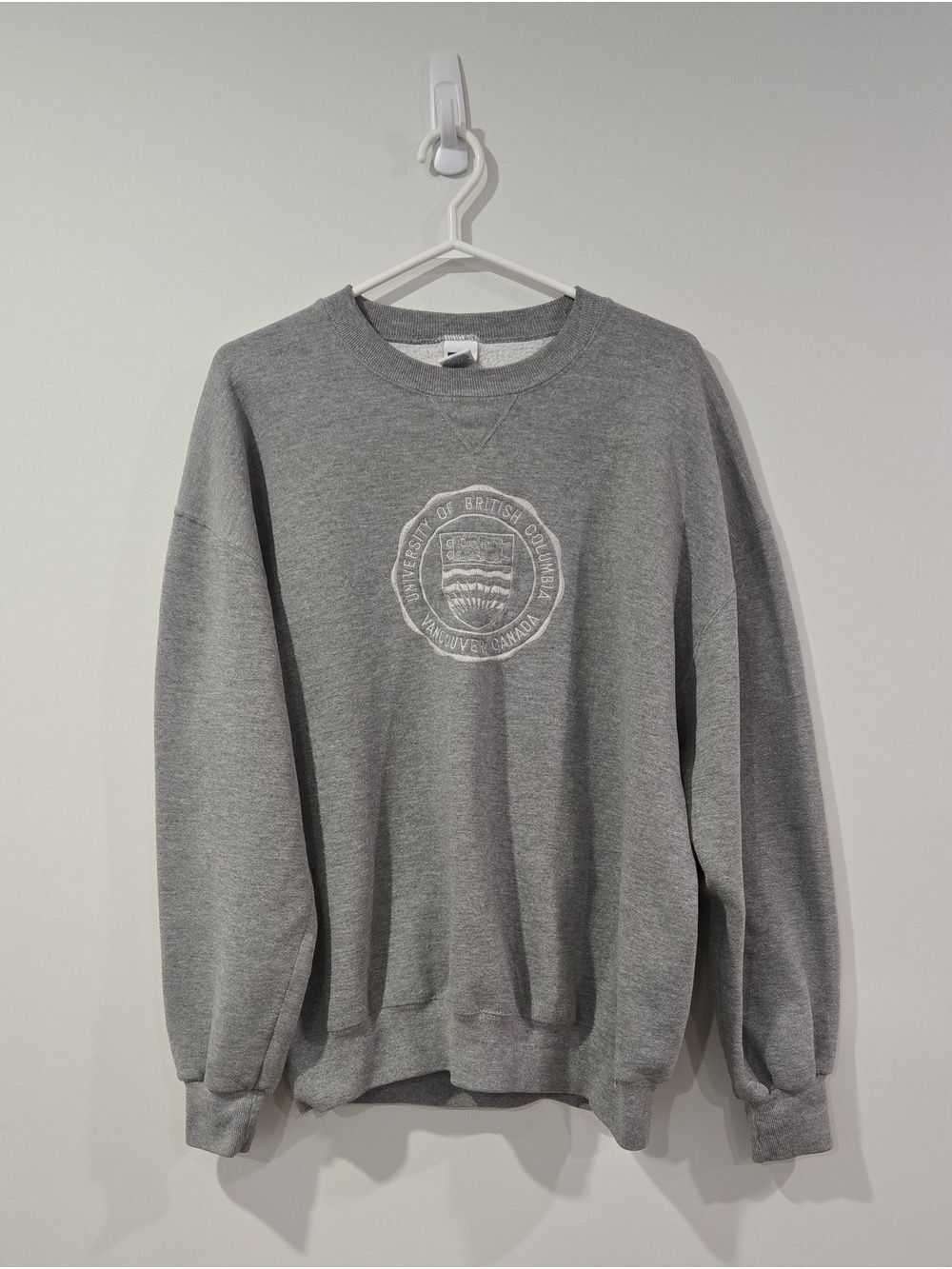 Retro Y2K University of British Columbia Embroidered Gray Crewneck